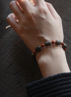 海南绿奇楠沉香手串南红手链