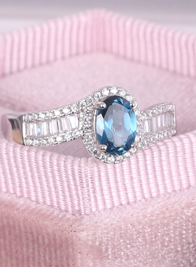 天然彩宝女纯银时尚个性扭臂戒指