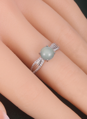 天然翡翠珠宝冰种气质戒指女