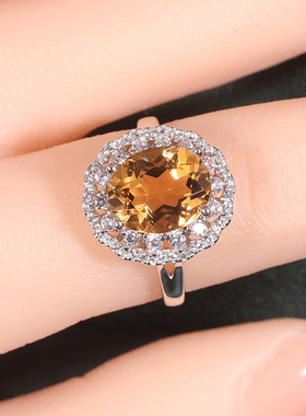 天然彩宝女纯银欧美大颗戒指折扣