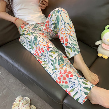 ຜ້າຝ້າຍຜ້າໄຫມ pajamas trousers ຜ້າໄຫມຝ້າຍເຮືອນ pants summer ທຽມຝ້າຍວ່າງບວກກັບຂະຫນາດບາງໆ pants bloomers