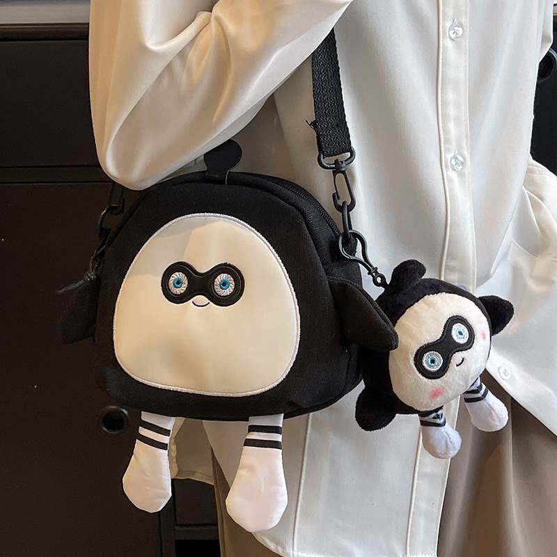 蛋仔派对书包女可爱丑萌搞怪学生单肩包ins小红书同款帆布斜挎包