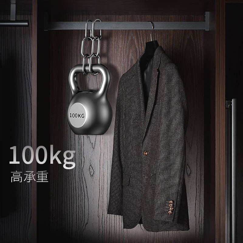 衣柜挂衣杆衣架杆托晾衣杆法兰座衣橱内横杆铝合金橱柜杆五金配件 - 图2