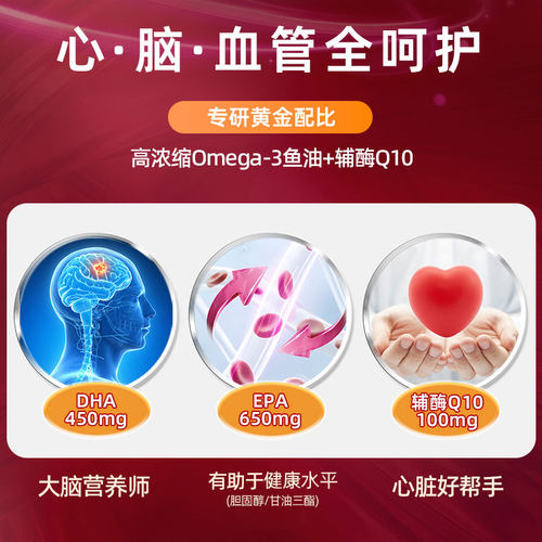 挪威小鱼挪帝克辅酶Q10胶囊Omega3深海鱼油DHA成人EPA高纯度 - 图0