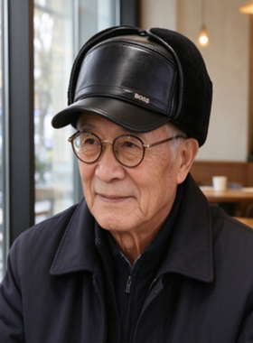  冬季男士皮面护耳鸭舌帽 中老年加绒加厚防寒帽爸爸保暖棉帽