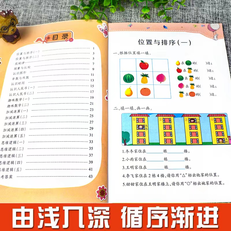 全套8册 幼儿奥数启蒙数学思维训练幼儿园大班学前班练习册儿童早教书小班中班幼儿趣味练习题蒙氏数学绘本幼小衔接一日一练教材用