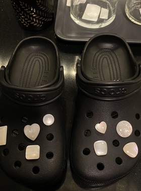 洞洞鞋通用白色流光气质仙女高级感Crocs鞋花鞋扣鞋面装饰diy配饰