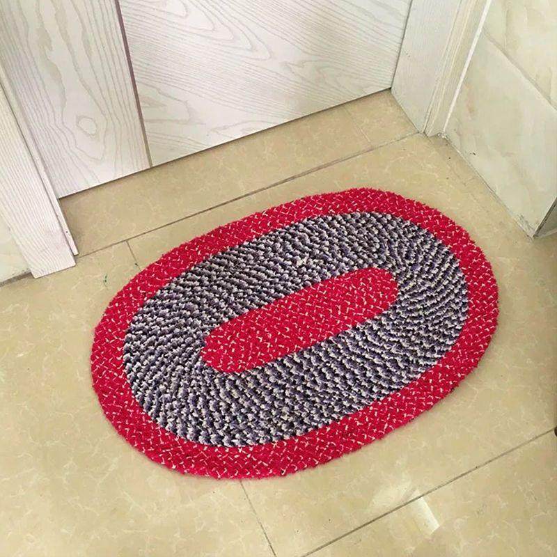 入户门厅卫生间厨房吸水蹭垫防滑厕所脚垫加厚混纺椭圆编织红地毯,淘宝优惠券,粉丝福利购,淘宝优惠卷