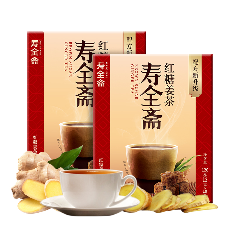 寿全斋红糖姜茶大姨妈生姜汁水红枣黑糖姜枣茶小袋装姜汤冲饮 - 图2