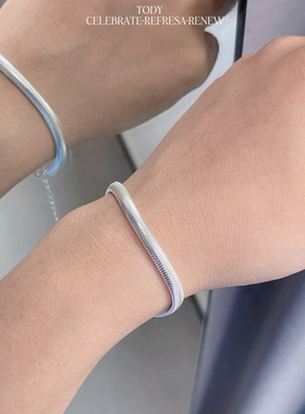 古丽古丽蛇骨链手链时尚百搭气质复古流行款微笑纯银链条包00952