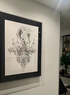 高档透明亚克力油画框版画立体作品展示盒工厂定制画框相框罩挂墙