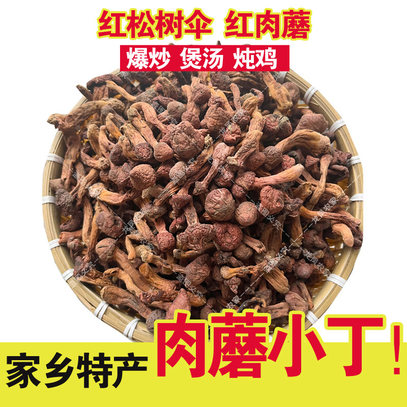 肉蘑丁 小个红肉蘑菇 承德肉蘑 红松树伞蘑菇食用菌干货炖炒煲汤