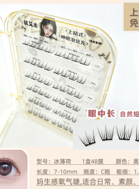 上贴式免胶单簇假睫毛自然韩系