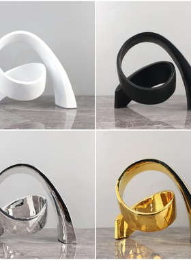 现代简约抽象雕塑艺术飘带摆件