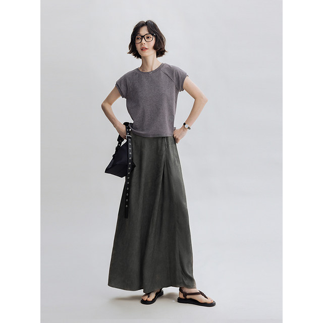 Multi-colored vintage rayon skirt