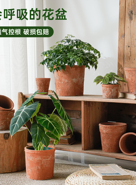粗陶盆复古小花盆花园阳台