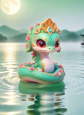 蛇年生肖吉祥物创意伴手礼品摆件家具桌面汽车装饰树脂小摆件