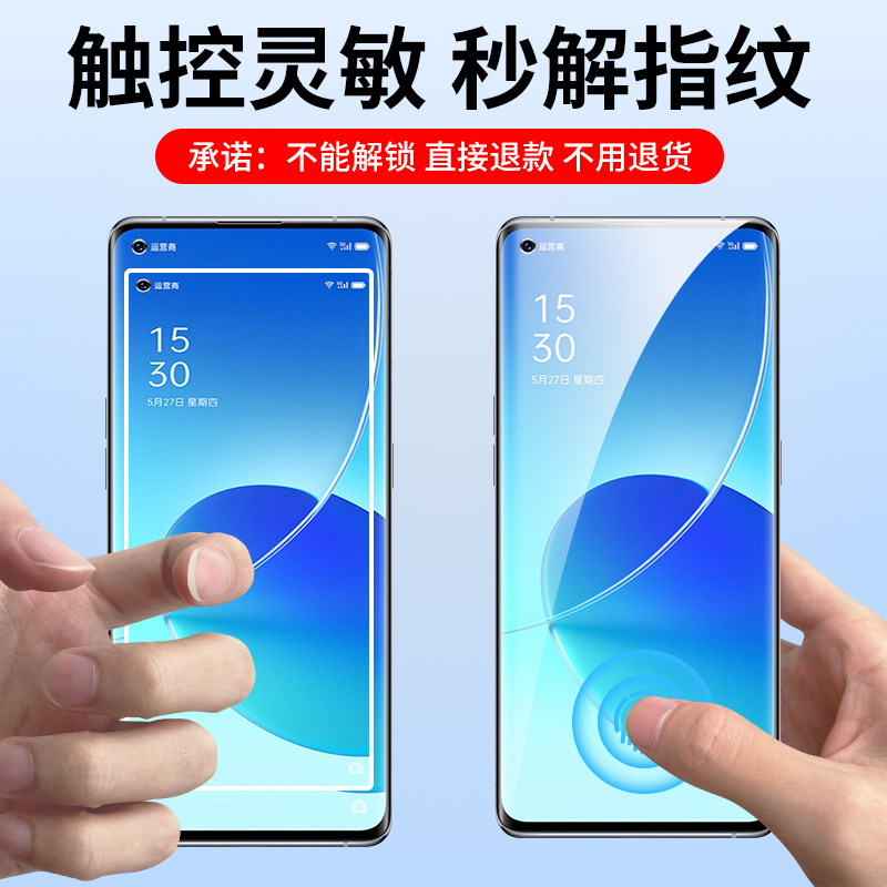 适用OPPOreno6pro钢化膜reno6手机reno7全屏覆盖pro+新款防摔硬膜防偷窥曲oppo面屏全包水凝软膜por贴5g膜十 - 图1