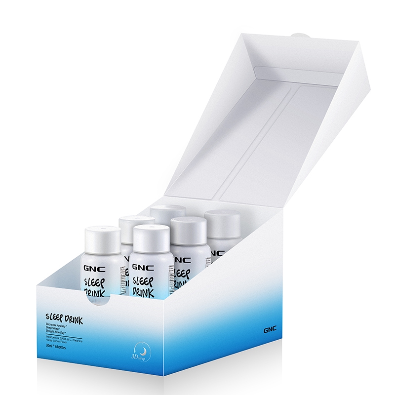 天猫国际进口超市陈伟霆同款GNC小魔瓶3D睡眠饮30ml6瓶褪黑素舒缓焦虑茶氨酸2