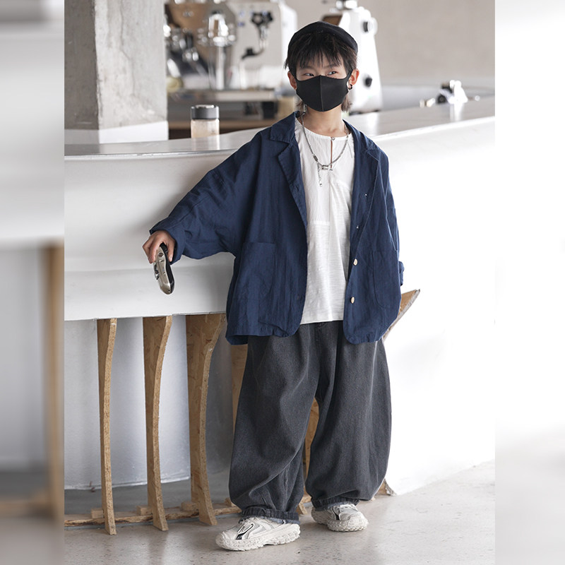 男童加绒阔腿牛仔裤秋冬装2024新款冬季中大童时髦帅气男孩裤子潮,淘宝优惠券,粉丝福利购,淘宝优惠卷