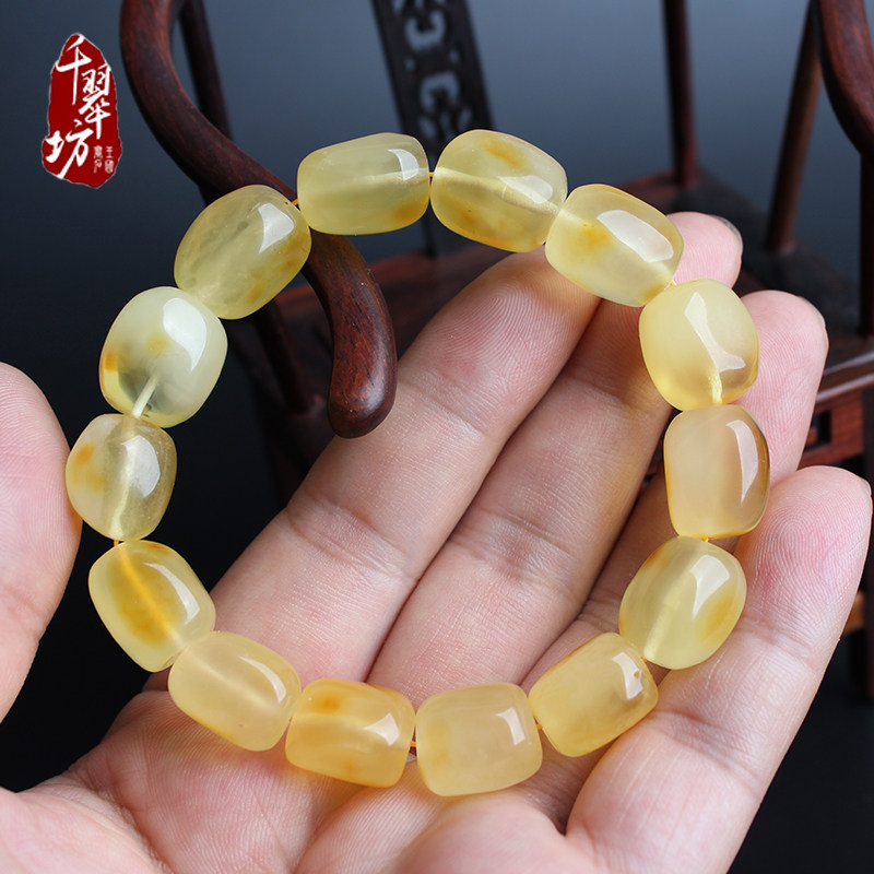 千翠坊天然蜜蜡随形手串单圈手链 千翠坊手饰