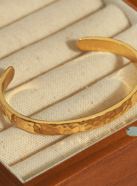 法式中古独特捶打纹理小众设计