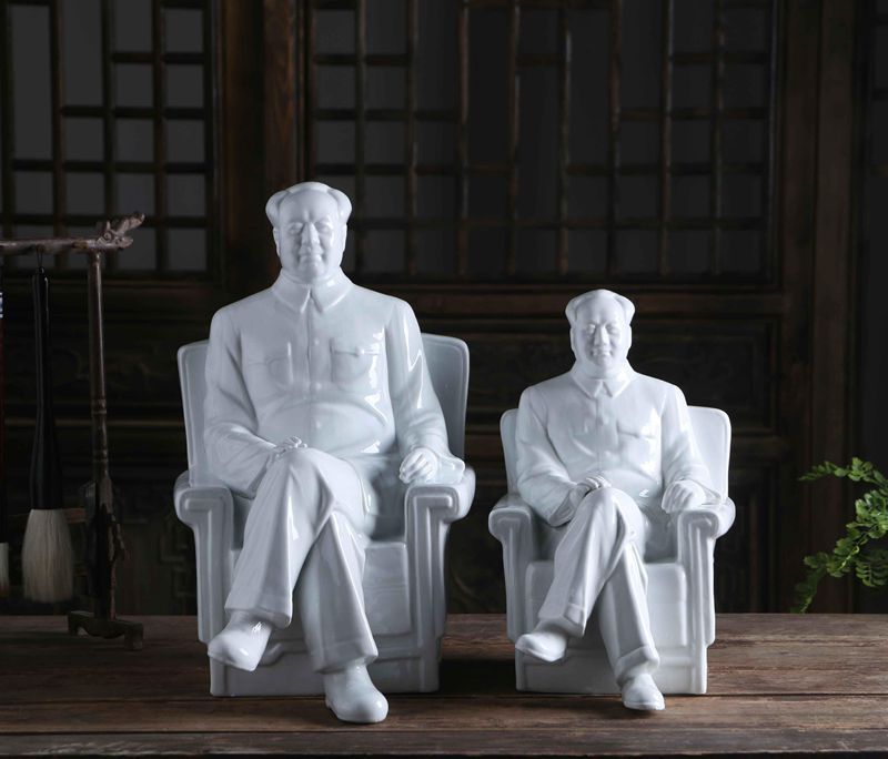 景德镇陶瓷毛主席瓷像全身像毛泽东像家居复古摆件头像陶瓷雕塑像 - 图0