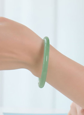 玉石东陵玉手镯女款送妈妈礼物