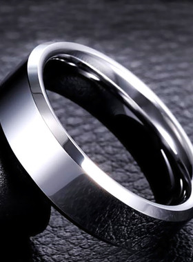 6mm韩版钛钢男士戒指氚气嘻哈