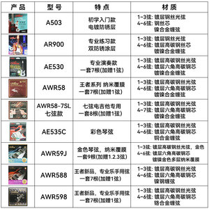 正品爱丽丝电吉他弦A503电吉他1弦10根1弦装琴弦一套6根一铉套装