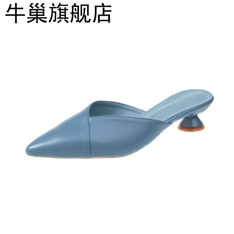包头外穿2020新款春夏异形半拖鞋 牛巢包头拖