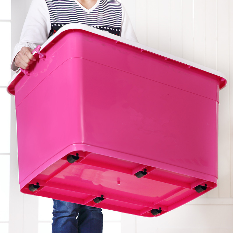 加厚特大号塑料衣服收纳箱户外家用整理箱大号学生宿舍储物盒箱子-图0