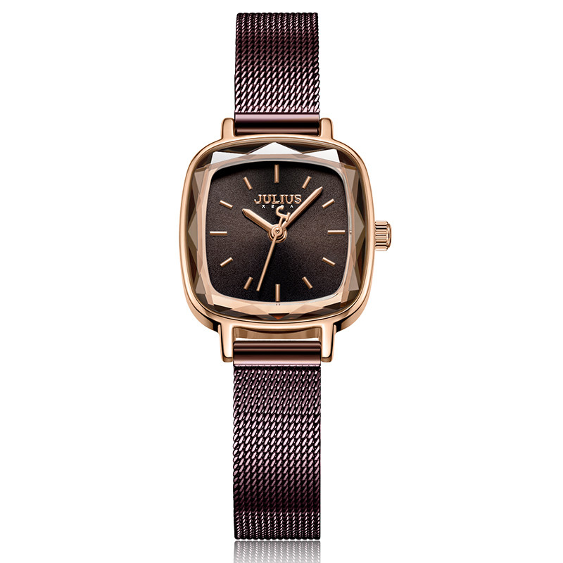 聚利时正品女士简约钢网带方糖表 julius聚利时盈硕日韩腕表