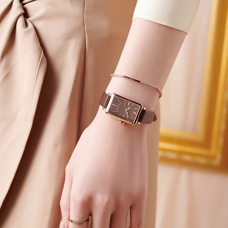 聚利时女皮带2021年新款方形石英表 julius聚利时盈硕日韩腕表