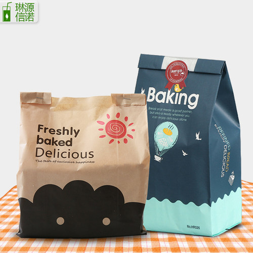 开窗淋膜吐司面包纸袋食品牛皮纸袋包装袋烘焙切片土司袋打包袋 - 图1