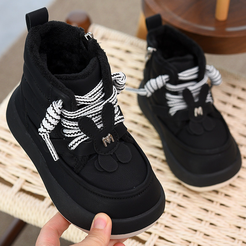 儿童雪地靴冬季加厚保暖女童短靴2025新款防滑靴子女孩加绒大棉靴,淘宝优惠券,粉丝福利购,淘宝优惠卷