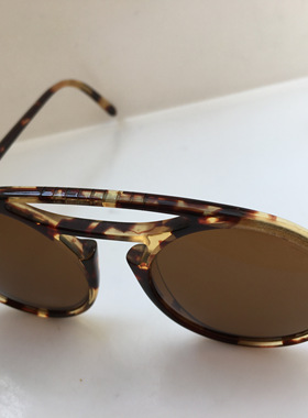 中古Persol Ratti 650个性圆形板材框太阳镜玻璃镜片墨镜意大利产