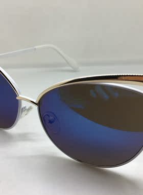 金色白色合金猫眼性感太阳镜女墨镜