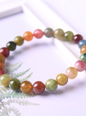 糖果色水晶手链碧玺甜美甜美风