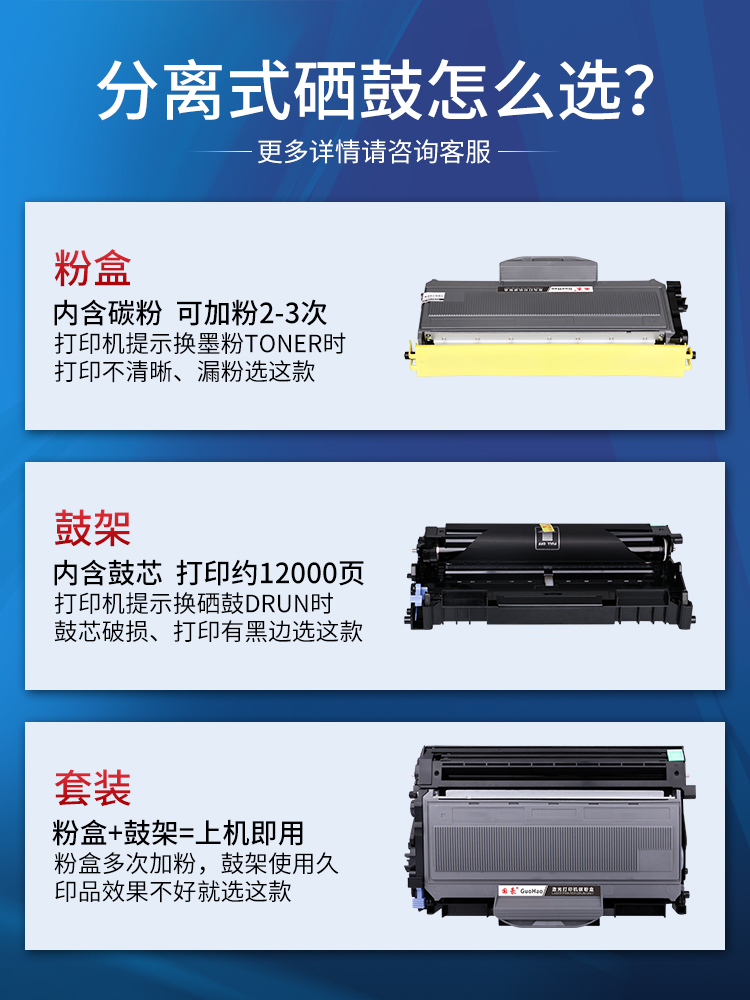 国豪易加粉适用联想M7205粉盒M7250硒鼓LJ2200L 2250N M7215 LT28 - 图1