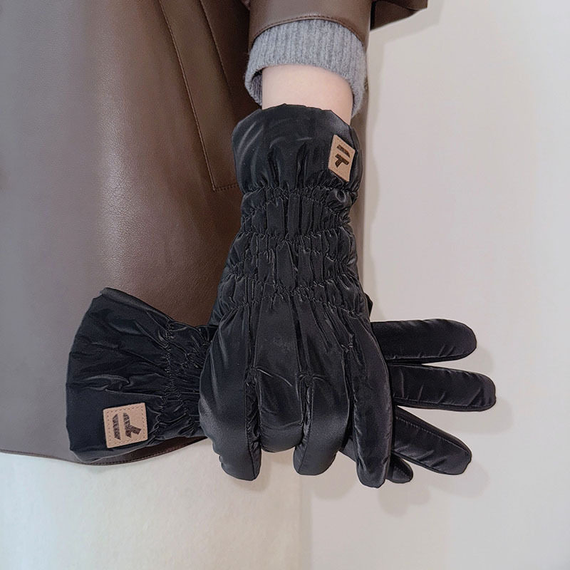 羽绒风加绒加厚防泼水骑行户外滑雪手套女冬季2025新款可触屏保暖,淘宝优惠券,粉丝福利购,淘宝优惠卷