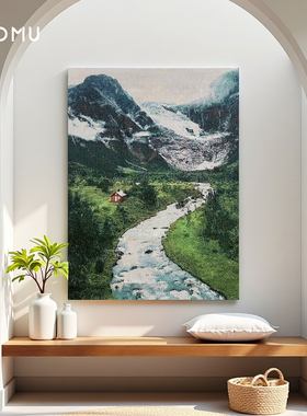 TaoMu 与山为邻 治愈风景客厅沙发背景墙diy挂毯挂画氛围感装饰画