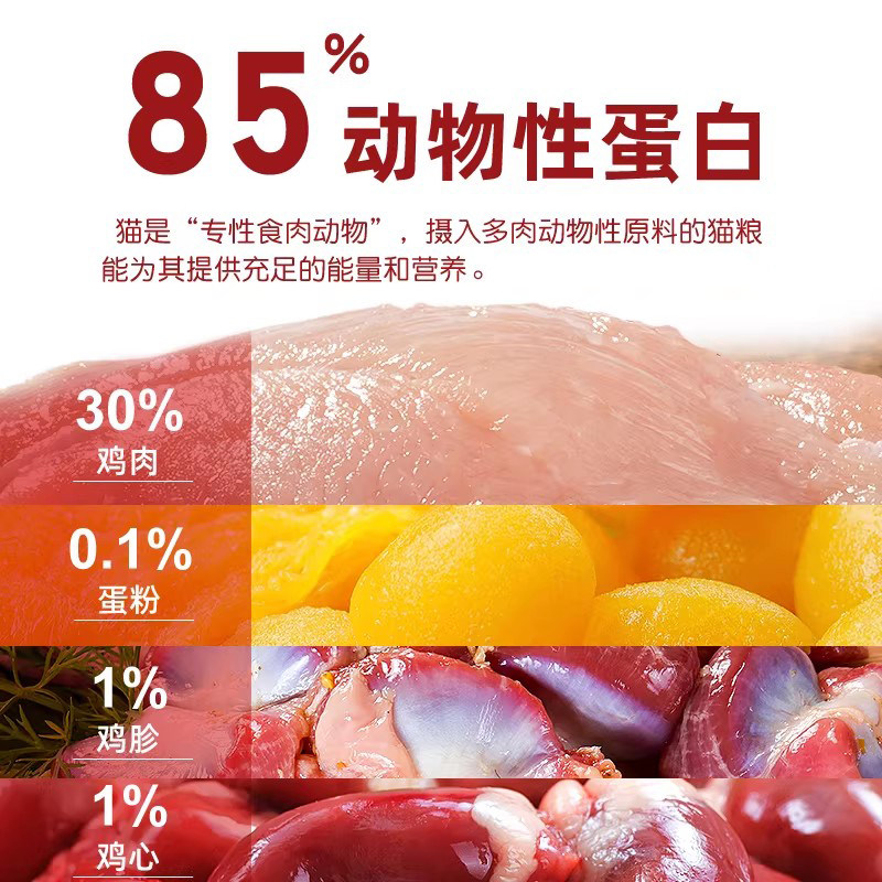 伊萨游猎民族冻干五拼无谷猫粮成猫幼猫营养增肥全价宠物主粮2kg