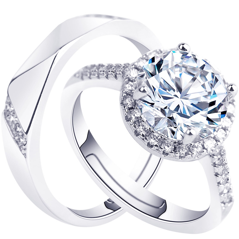 古缇婚婚礼日韩活口仿真假男女钻戒 古缇饰品戒指/指环