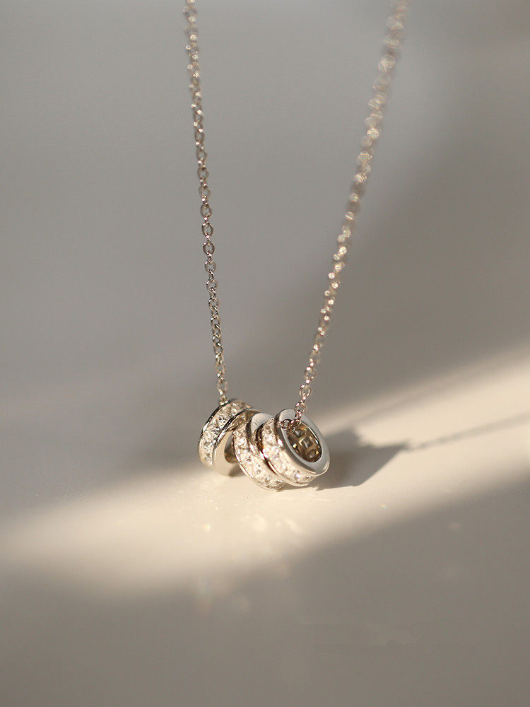 耳坏925银看起来很有钱白色锁骨链 古缇饰品项链