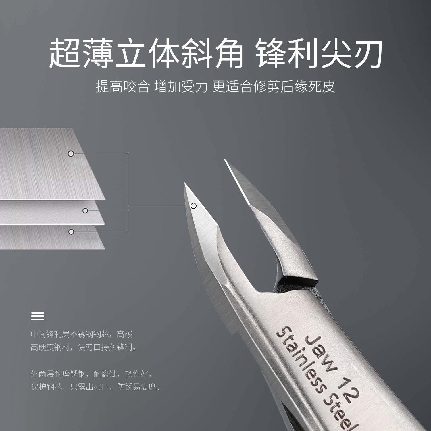 BOLE搏乐天鹅死皮剪去死皮钳倒刺剪刀修手指甲工具套装美甲店专用