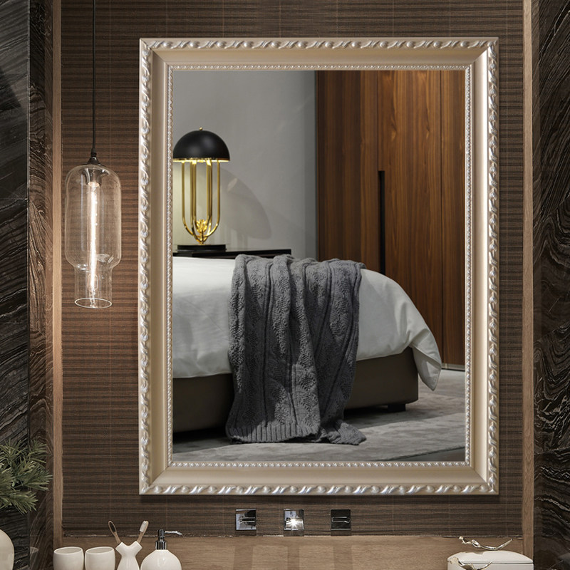 欧式带框粘贴浴室镜子化妆梳妆洗手间厕所卫生间镜子贴墙镜壁挂镜,淘宝优惠券,粉丝福利购,淘宝优惠卷