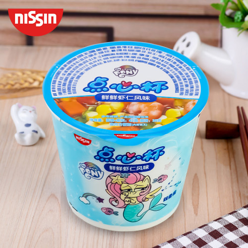 日清儿童面条宝宝点心面小马宝莉点心杯泡面公仔迷你小杯面方便面 - 图2