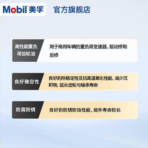 官方Mobil美孚齿轮油手动变速箱油波箱油 路宝GX80W-90 4L GL-4 - 图0