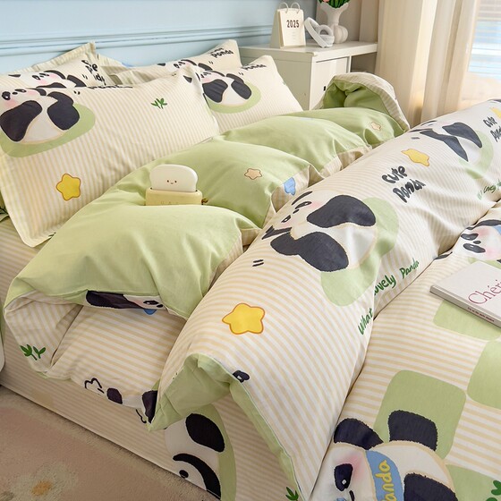 Cute cartoon pure cotton four-piece set